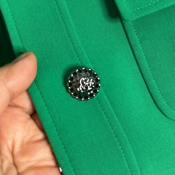 Karl lagerfeld green metallic button jacket size 6 - Picture 7 of 11